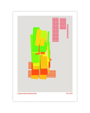 Destroyed Colors minimalist Danish art poster with soft intense colors on enhanced matte paper