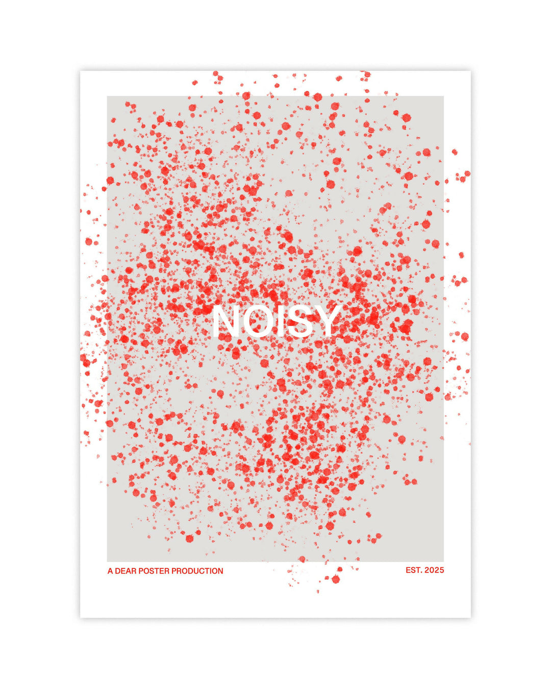 Noisy Crime Scene minimalist Danish art poster with red blood splatter on enhanced matte paper