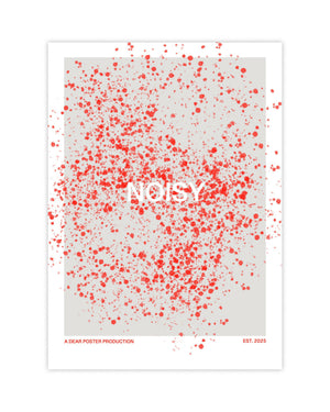 Noisy Crime Scene minimalist Danish art poster with red blood splatter on enhanced matte paper